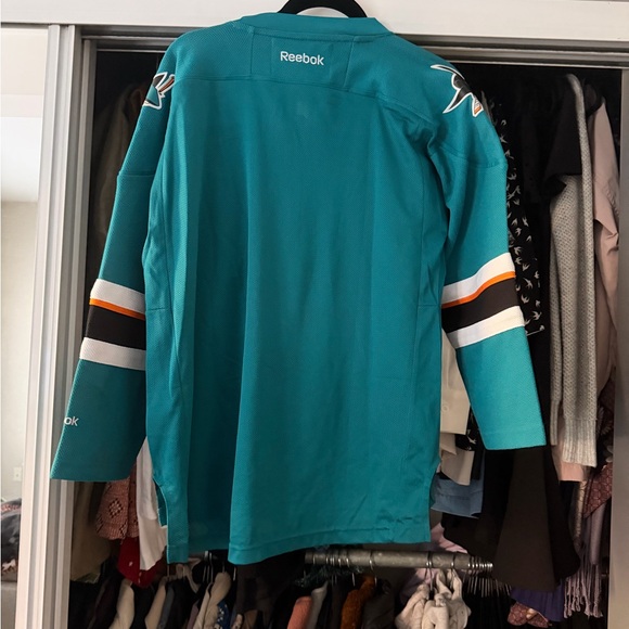 Reebok San Jose Sharks Teal Youth Jersey - Picture 3 of 3